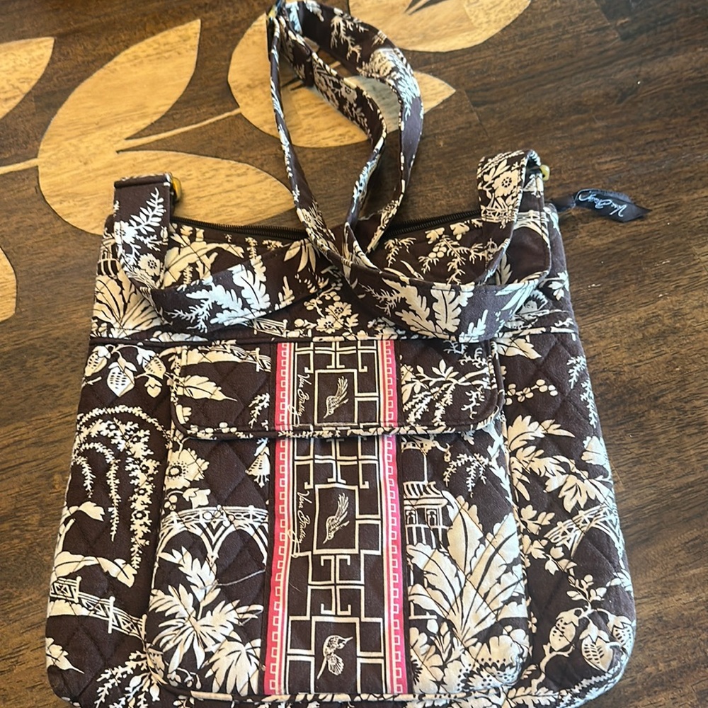 Vera Bradley Brown Imperial Toile Crossbody Purse and NWT Card Holder